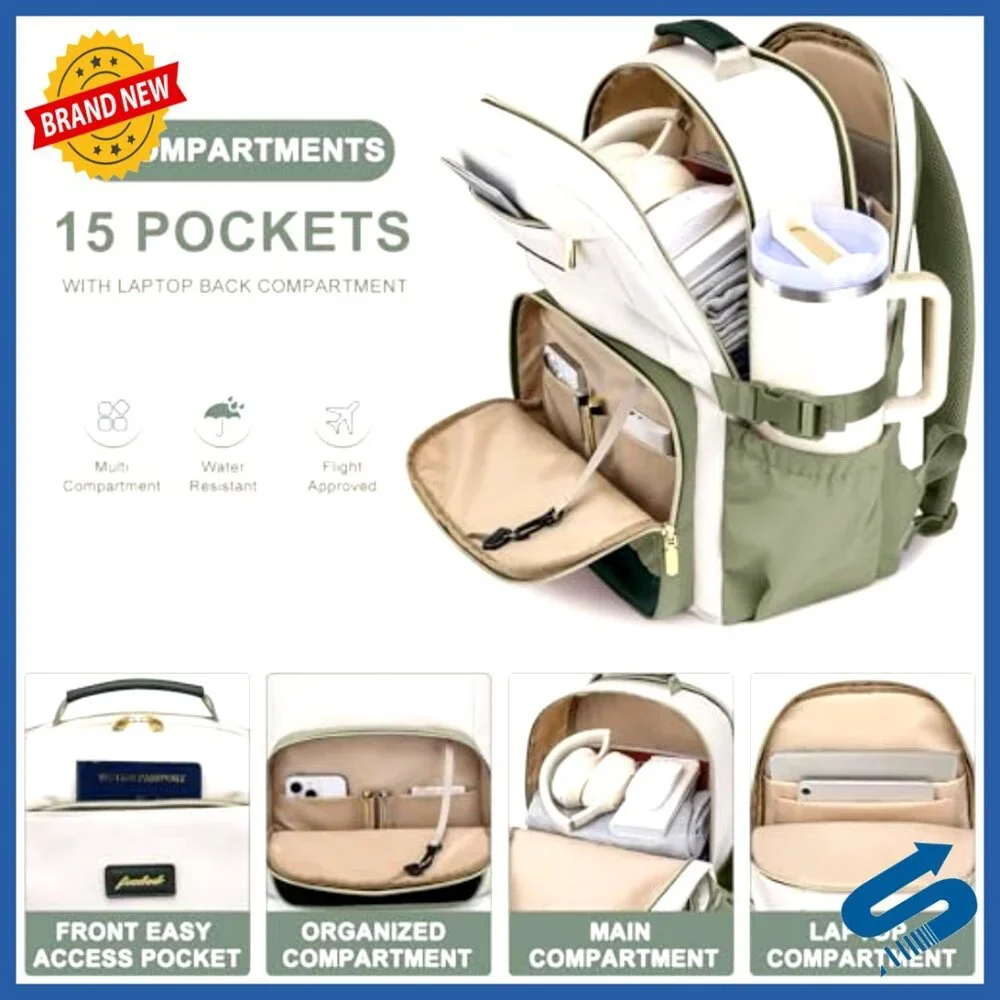 Large Capacity Laptop Backpack with USB Charging Anti-Theft Travel Business - Picture 3 of 6